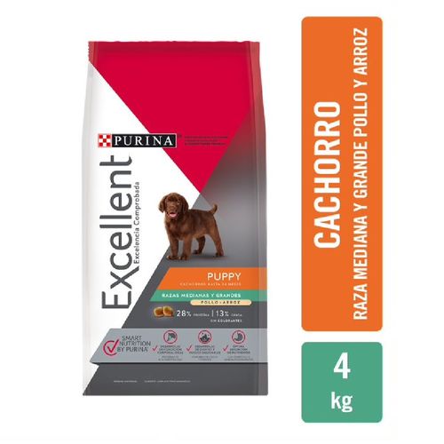 Comida Seca Perro Excellent Puppy Raza Mediana y Grande 15 Kg