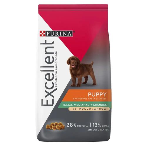 Comida Seca Perro Excellent Puppy Raza Mediana y Grande 4 Kg