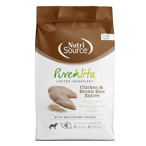 Comida Seca Perro Nutrisource Pure Vita Chicken & Brown Rice 5 Lb
